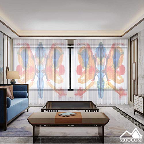 MOOCOM AC Abstract Symmetric Painting,Bedroom Curtains Blackout 2 Panel Rorschach Test Bedroom Curtains