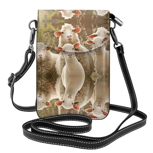Sac à bandoulière imprimé mouton avec pochette pour pièces de monnaie de voyage