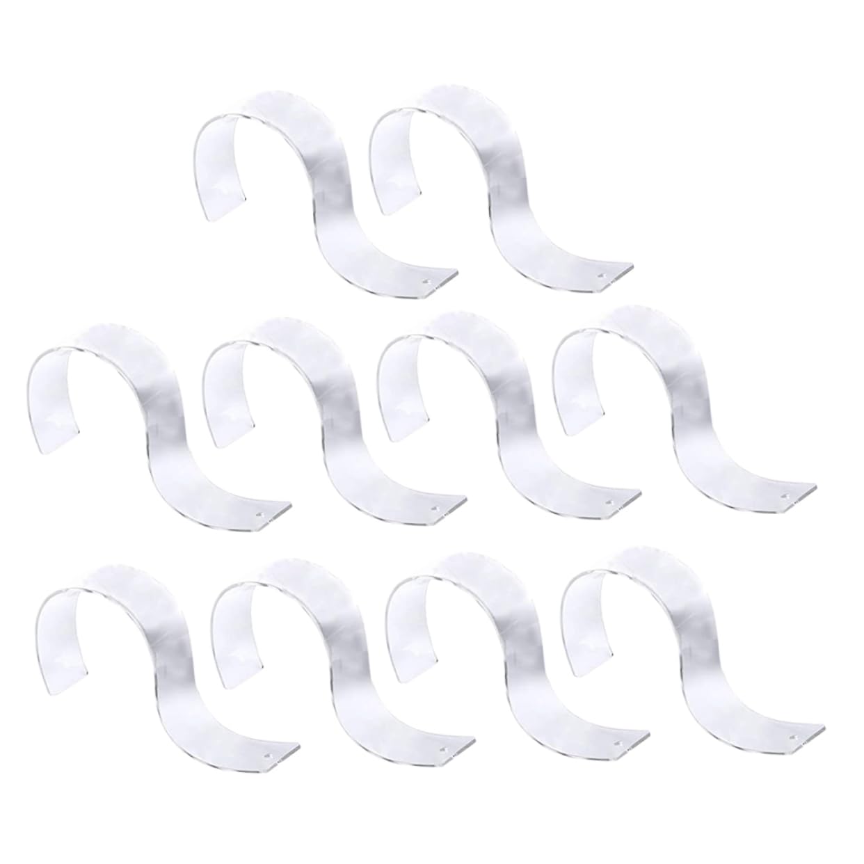 Garneck Belt Storage Organizer Acrylic Belt Display Stands 10pcs S-Shaped Racks