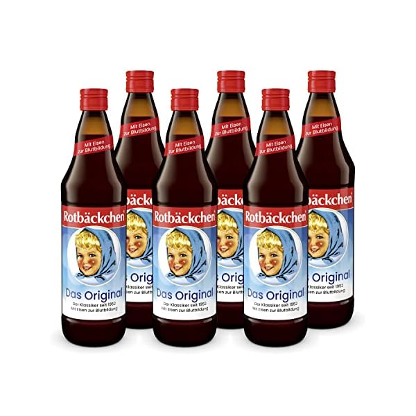 ROTBÄCKCHEN Das Original 6er Pack (6 x 700 ml). Saft aus 99% Mehrfruchtsaft, 1% Honig und Eisen – Bild 3