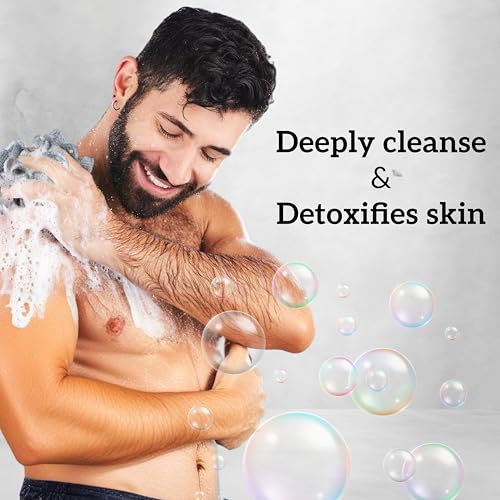 Image of inatur Charcoal Shower Gel | Detoxifying Body Wash | Deep Cleansing & Purifying | Sulfate-Free & Natural | With Basil, Neem & Lemon | Ideal for All Skin Types | Refreshing & Hydrating | 400ml