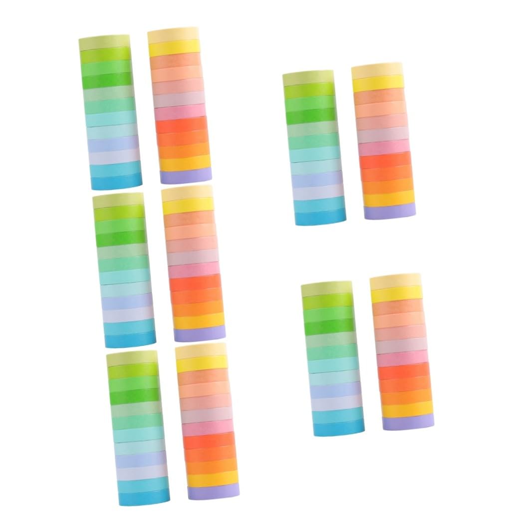 STOBOK 120rolki Decorative Washi Tapes Scrapbooking Wrapping Adhesive Paper Tapes for Diaries Photo Albums Party Supplies Easy to Tear Stick