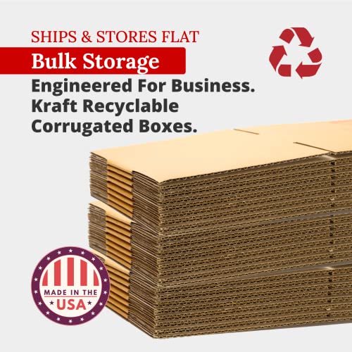 Image of PARTNERS BRAND 14 x 10 x 4 Corrugated Cardboard Boxes, Flat 14 inchL x 10 inchW x 4 inchH, Pack of 25 | Shipping, Packaging, Moving, Storage Box for Home or Business, Strong Wholesale Bulk Boxes