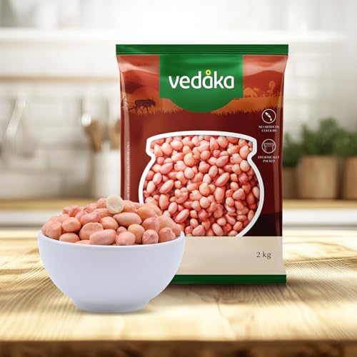 Image of Amazon Brand - Vedaka Raw Peanuts | Pink | 2kg | Premium Moongfali