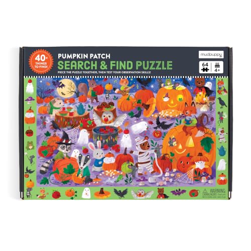 Mudpuppy Pumpkin Patch – Rompecabezas de 64 piezas para buscar y encontrar con temática de Halloween para niños de 4 años en adelante miniatura 6