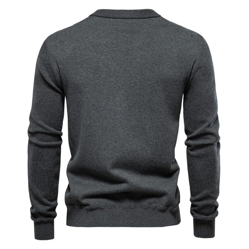 VIVICOLOR Men's V Neck Button Cardigan Sweater Cotton Long Sleeve Casual Knitted Open Front Pullover Outwear2