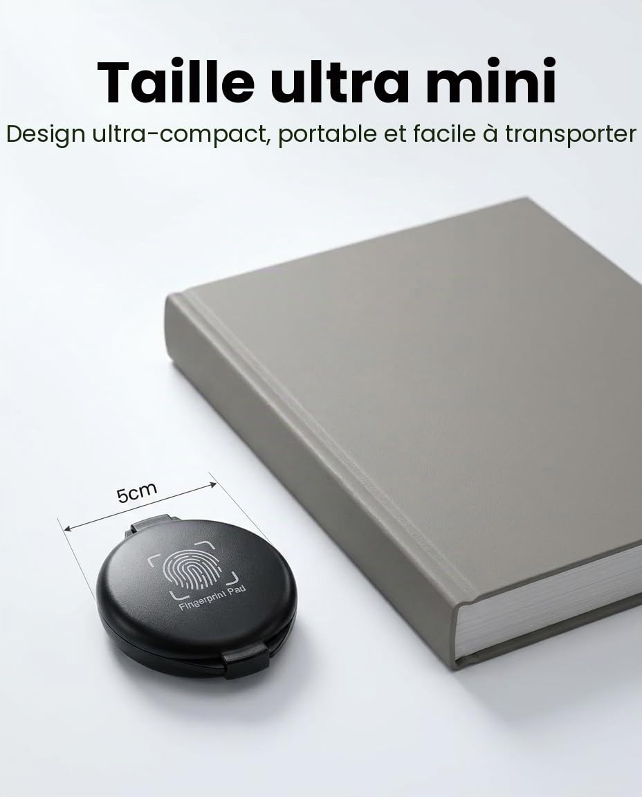 Encreur pour Empreintes Digitales - Encre Noire Sèche Rapidement et Effaçable - Kit Complet avec 10 Lingettes - Idéal pour l'Authentification des Documents et l'Identification