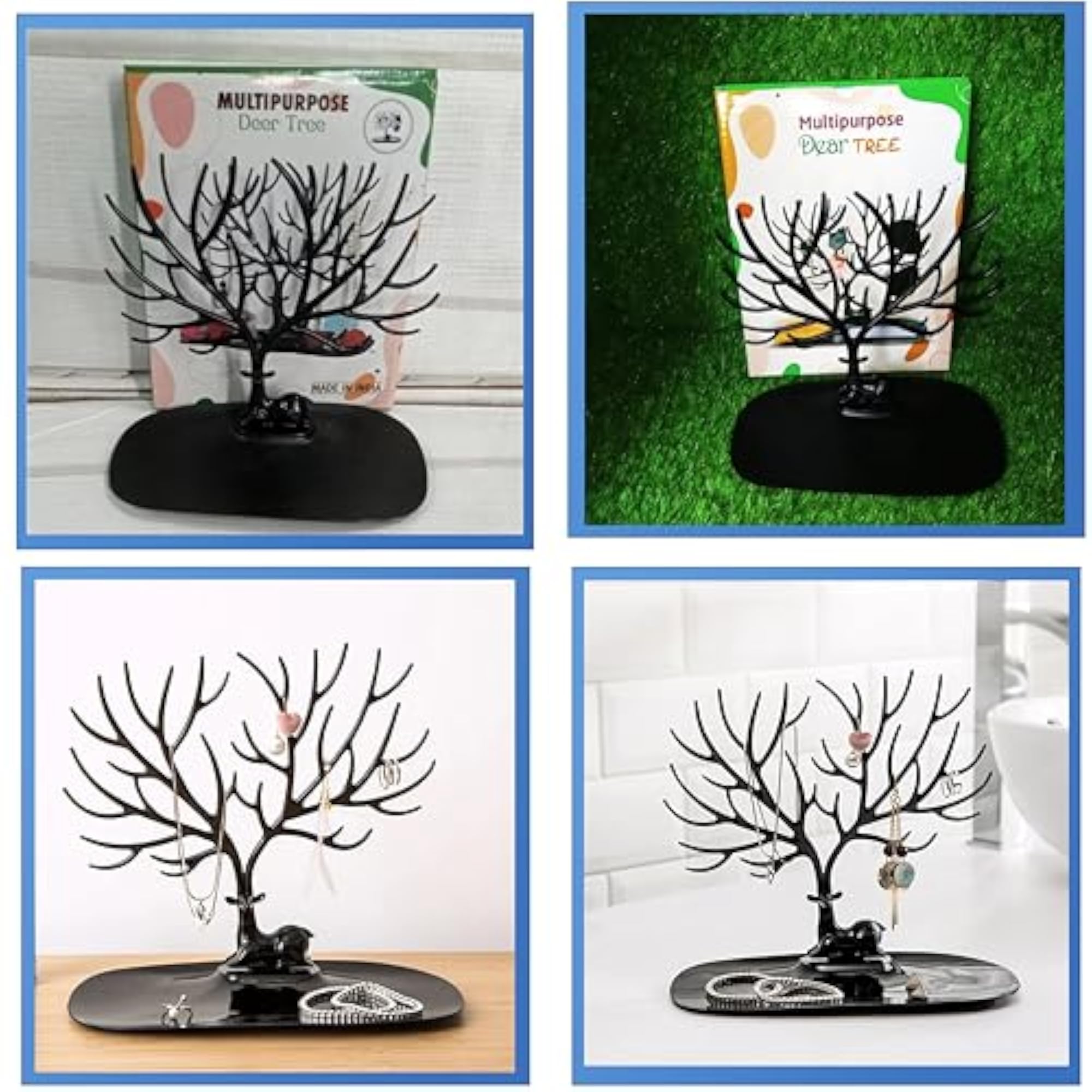 Deer Antler Tree Shaped Plastic Jewelry Case