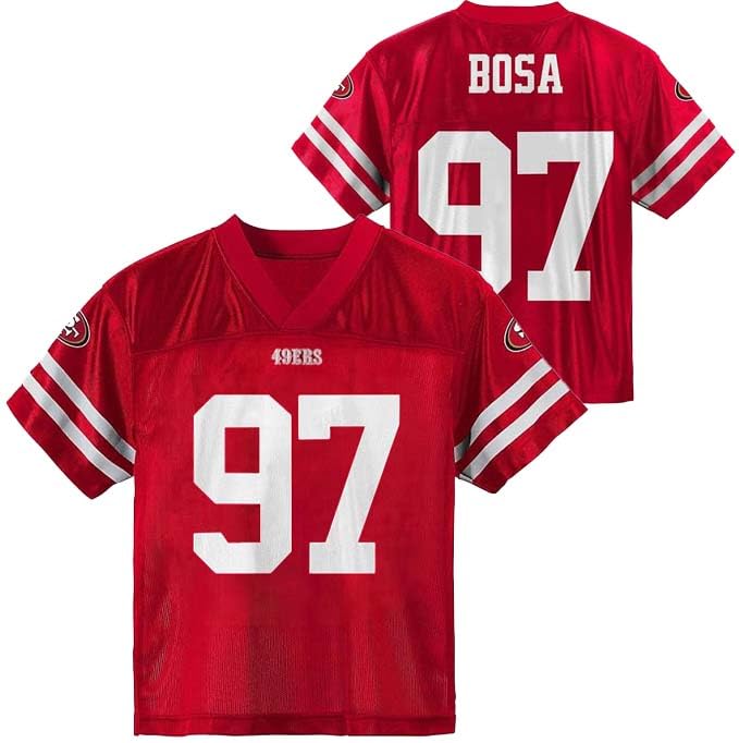 Nick Bosa San Francisco 49ers #97 Kids 4-7 Red Home Player Jersey (7)