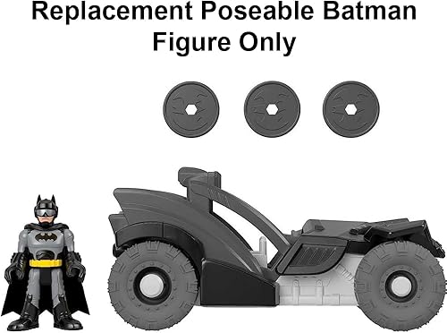 Miniatura 5 de Pieza de repuesto para el juego Imaginext Batman Rally Car - GKJ25  Figura de Batman Poseable  Llevando traje gris y negro con capa