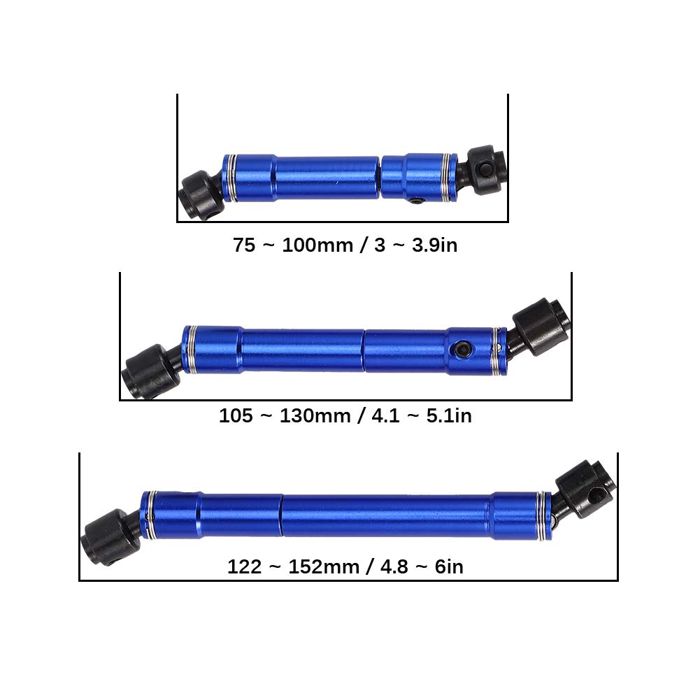 CVD Wał napędowy ze stopu aluminium stal odporna na rdzę trwała przednia środkowa tylna oś napędowa do TRAXXAS TRX6 G63 6X6 88096 4 1/10 RC samochód niebieski 3-częściowy zestaw