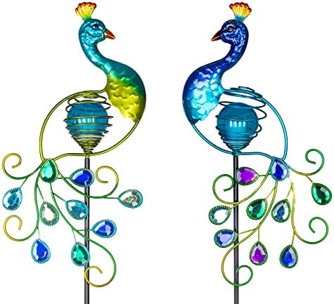 Illuminate Your Garden: 5 Peacock Solar Lights You Didn't Know You Needed 5 Viveta Garden Solar Lights Decorative, 2 Pack Metal Peacock Solar Lights Stake for Outdoor Garden Patio Yard Lawn Decorations