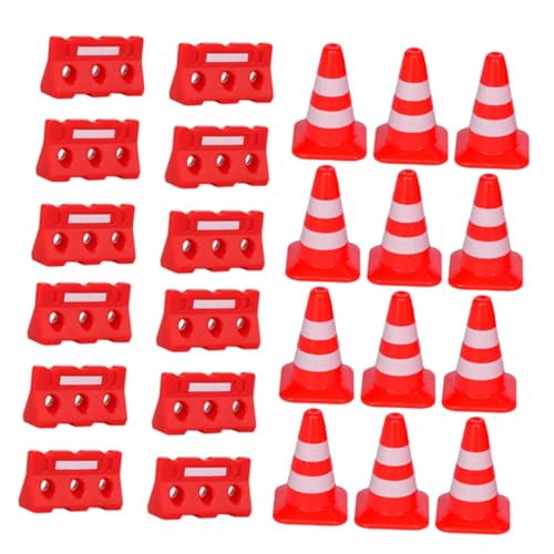 Abaodam 用ミニ道路標識おもちゃ入り 模擬交通コーン バリケード 読み書きと標識認識促進 屋内外対応シミュレーション教材