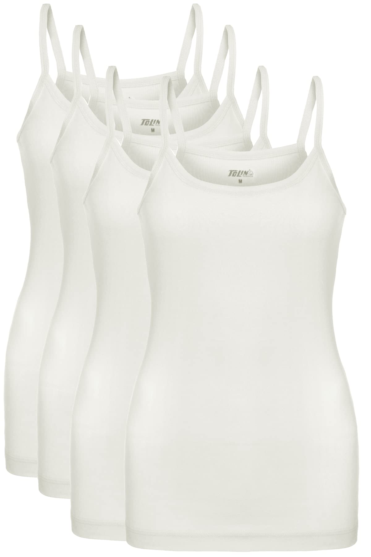 TOLIN تولينTolin Women's Underwear Cami- Tagless, Tank Top Strap Soft%100 Organic Cotton (pack of 4) TOLIN1224