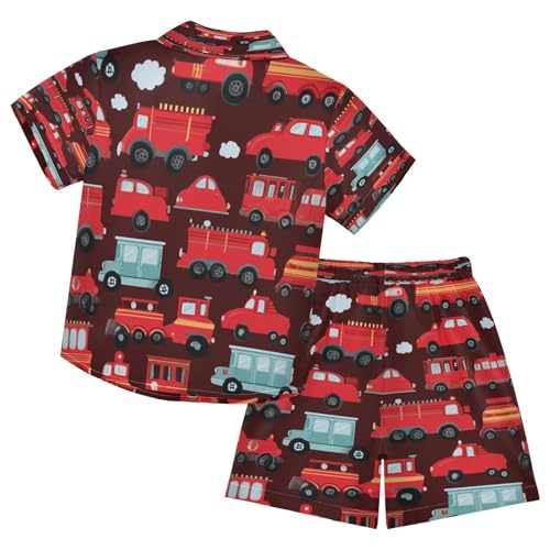 Image of Boccsty Red Strawberry Boy Summer Shorts Sets Hawaiian Toddler Boys T-Shirt & Pants 2 Pcs 3T-10T