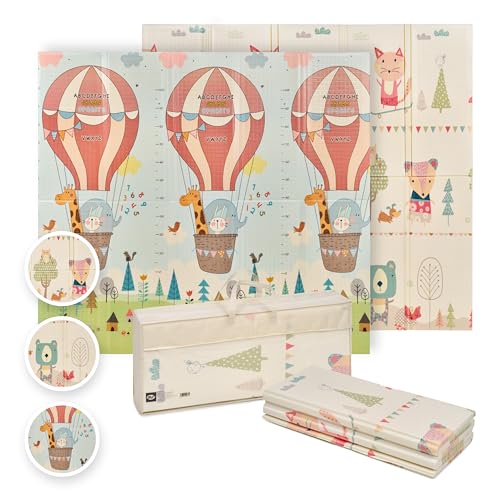 MS Fancy - Alfombra de Juegos para Bebé 180x200 cm - Doble Cara, Tapete Muy acolchado (1.5 cm Grosos), Plegable y con Bolsa de transporte