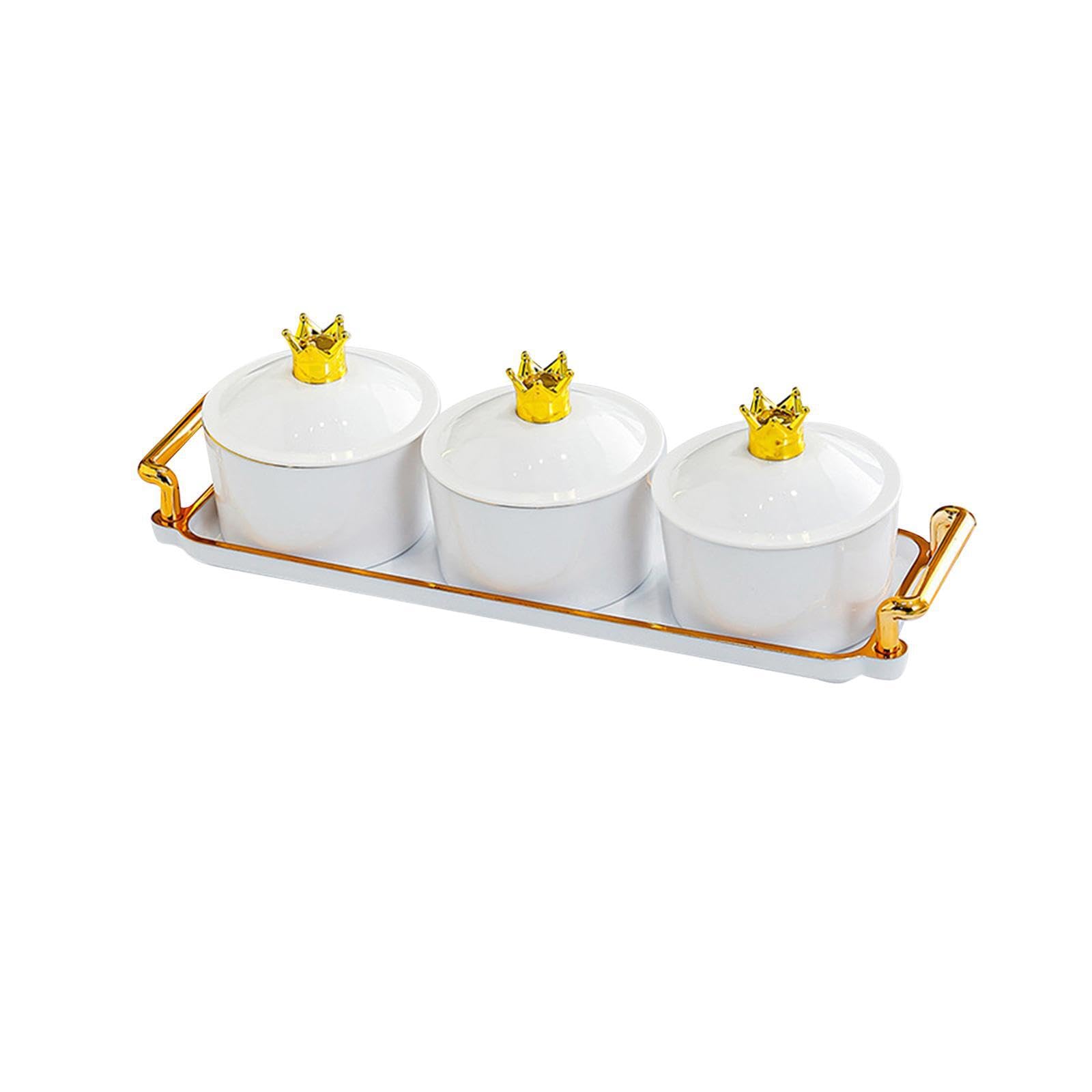 KTUXZCI Divided Serving Platter Functional And Stylish Serves Dried Fruits Snacks Always Keeps Dinner Table Neat Snack Serving Tray Organizer Covered Candy