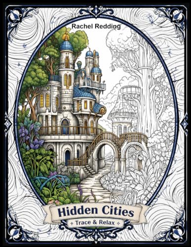 Hidden Cities Trace & Relax: Whimsical Tracing Book for Adults and Teens. Fun Tracing Book For Drawing and Coloring to Help Relieve Stress & Anxiety image 2