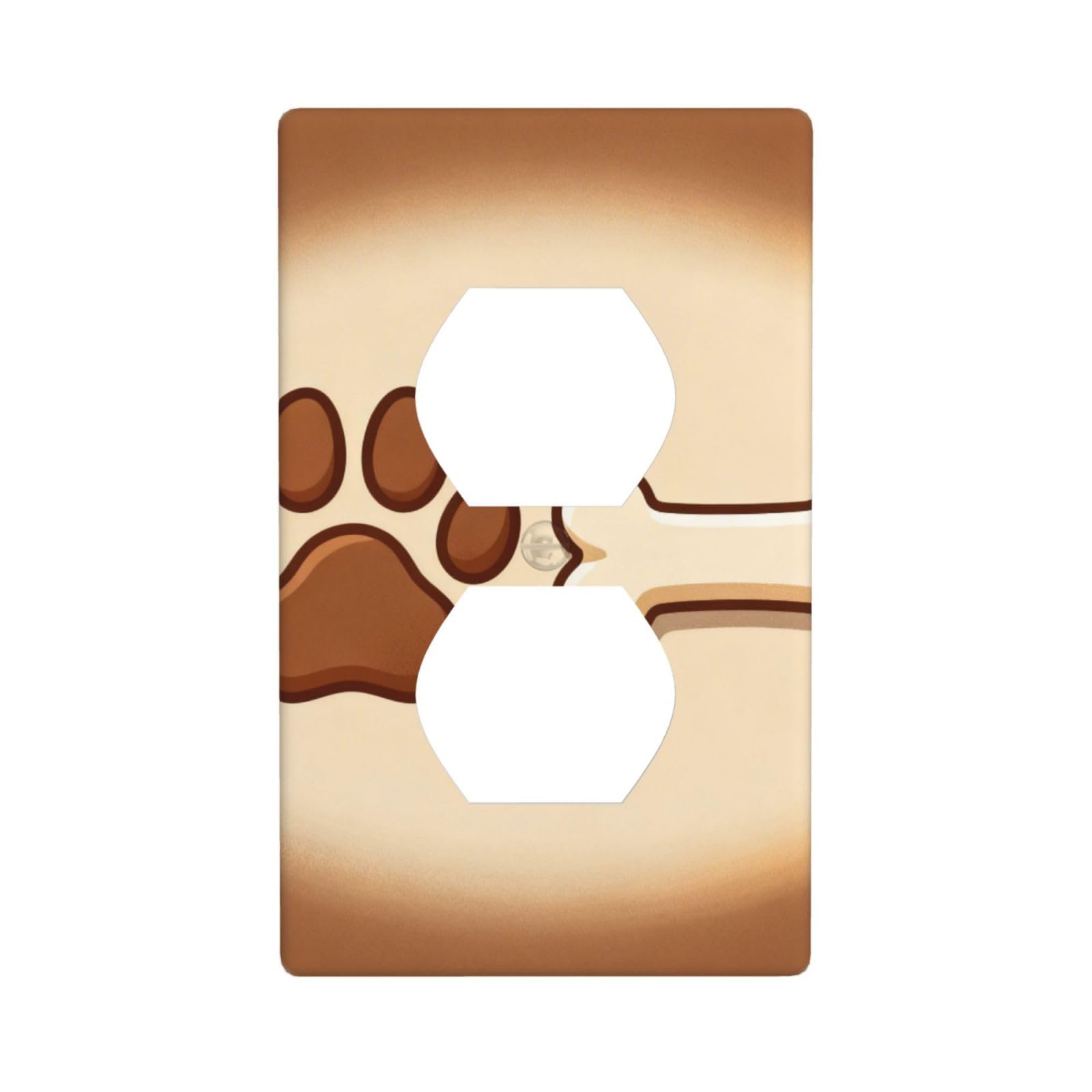 Paw Print Bone Decorative Switch Plate Cover-Unbreakable Polycarbonate Wall Plate for Home Office, 1 Gang with Screws