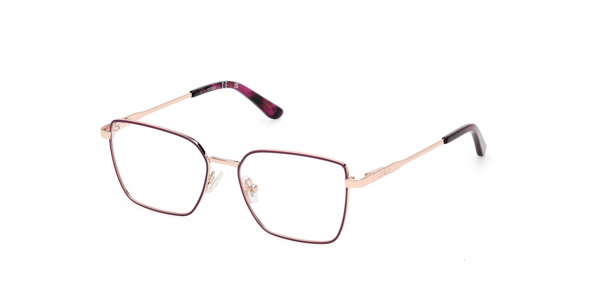 Guess Unisex Purple Gu50168 083 Optical Frames Metal Violet Geometric Normal