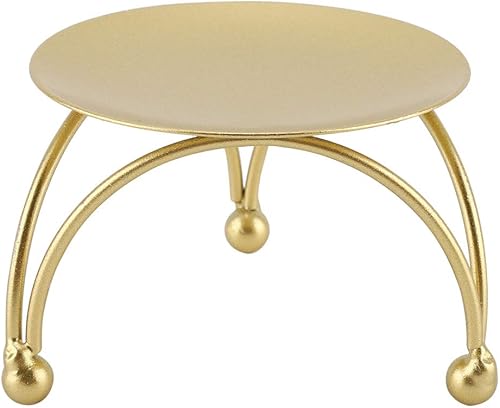 Portavelas de hierro forjado de metal candelabro de mesa europeo para decoración de Navidad luz de vela cena oro 2.8 x 1.8 in