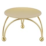 Gold Mini Round Table Desk Decoration, European Iron Plate Candle Holder Pillar Base Gift Dinner Table Decoration, Candle Stand for Wax Candles for Wedding Trinkets Party