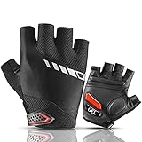 ROCKBROS Cycling Gloves for Men Half Finger Mountain Bike Gloves Liquid Gel Pad Biking Gloves Shock Absorbing Anti-Slip Breathable Gloves Road Bike MTB Biking Gloves Men Women