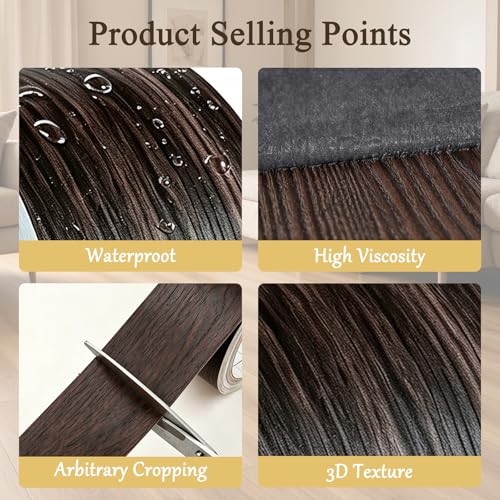 Image of GSCIT Club Black Walnut Wallpaper, 2.4 inch X 15ft Self Adhesive Wood Grain Repair Tape Walnut Repair Patch for Tables, Chairs, Baseboards, Doors, Windows, Floors, Handicraft DIY.