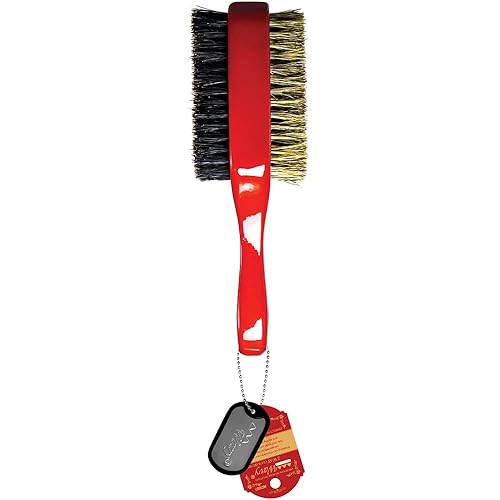 Miniatura 2 de Cepillo ondulado de 2 vías de doble cara duro y suave cerdas de jabalí natural de alta calidad (curvado, club)