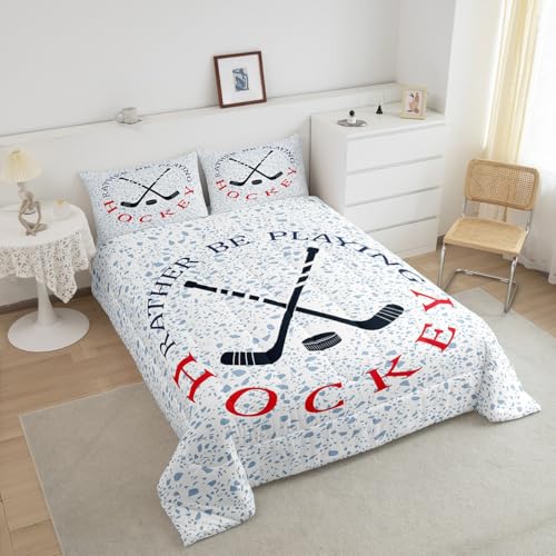 Image of Feelyou Ice Hockey Comforter Set 2Pcs for Kids Boys Girls Teens
