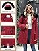 VXVGER Women's Winter Warm Parka Jacket Fleece Lined Drawstring Thicken Coat Windproof Hooded Sherpa Outerwear(Wine Red,XL)