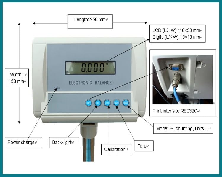 100Kg 200Kg 300Kg Robust High-Resolution 1G Floor Balance 500Kg Digital Industrial Platform Scale (One Color 100Kg 10G)