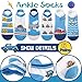 Welwoos Kids Boys Ankle Socks No Show Low Cut Funny Cute Cartoon Novelty Cotton Socks 6 Pairs Gifts Stocking Stuffers for Boys Kids(Blue Car,9-14 Y)