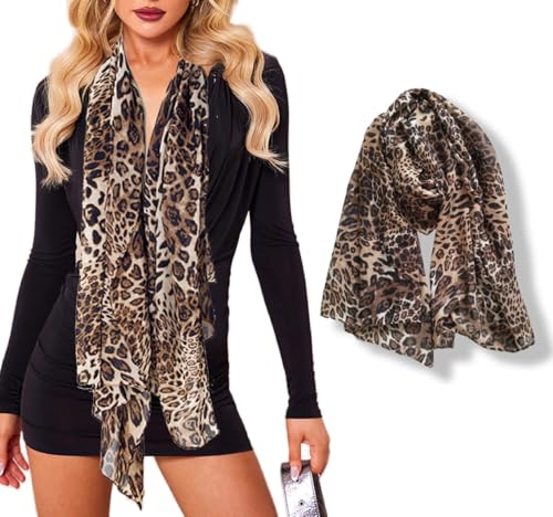 Womens Fashion-Leopard-Scarf-Lightweight - Classic-Soft Shawl-Wraps Long-Sunscreen-Scarf(28