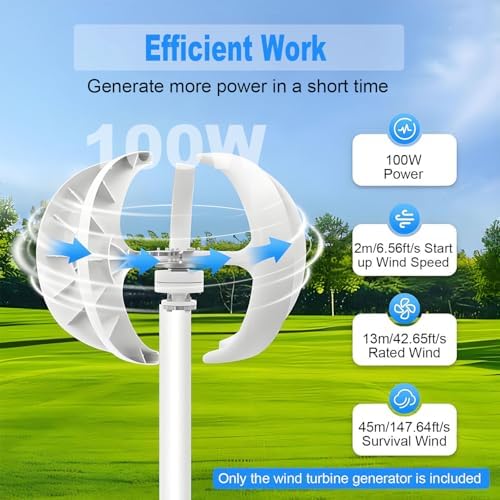 48V Vertical Wind Turbine Kit - 5 Blades Windmill Power Generator for Wind-Solar Hybrid Street Lights, Ideal for Highways & Scenic Spots