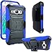 Galaxy J1 2016 Case, Galaxy Luna Case, Galaxy Amp 2 Case, Galaxy Express 3 Case, ATUS Hybrid Armor Kickstand Swivel Belt Clip Holster With Tempered Glass Screen Protector and Stylus Pen (BLACK/BLUE)