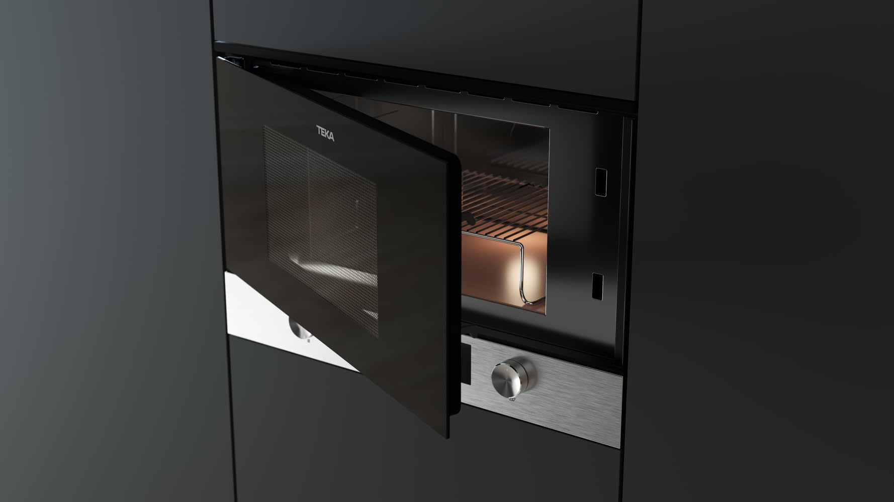 TEKA Microondas Integrable con Base Cerámica, Capacidad 22 L, Apertura de Puerta a la Izquierda, Modelo NEO MS 6220 BIS L SS