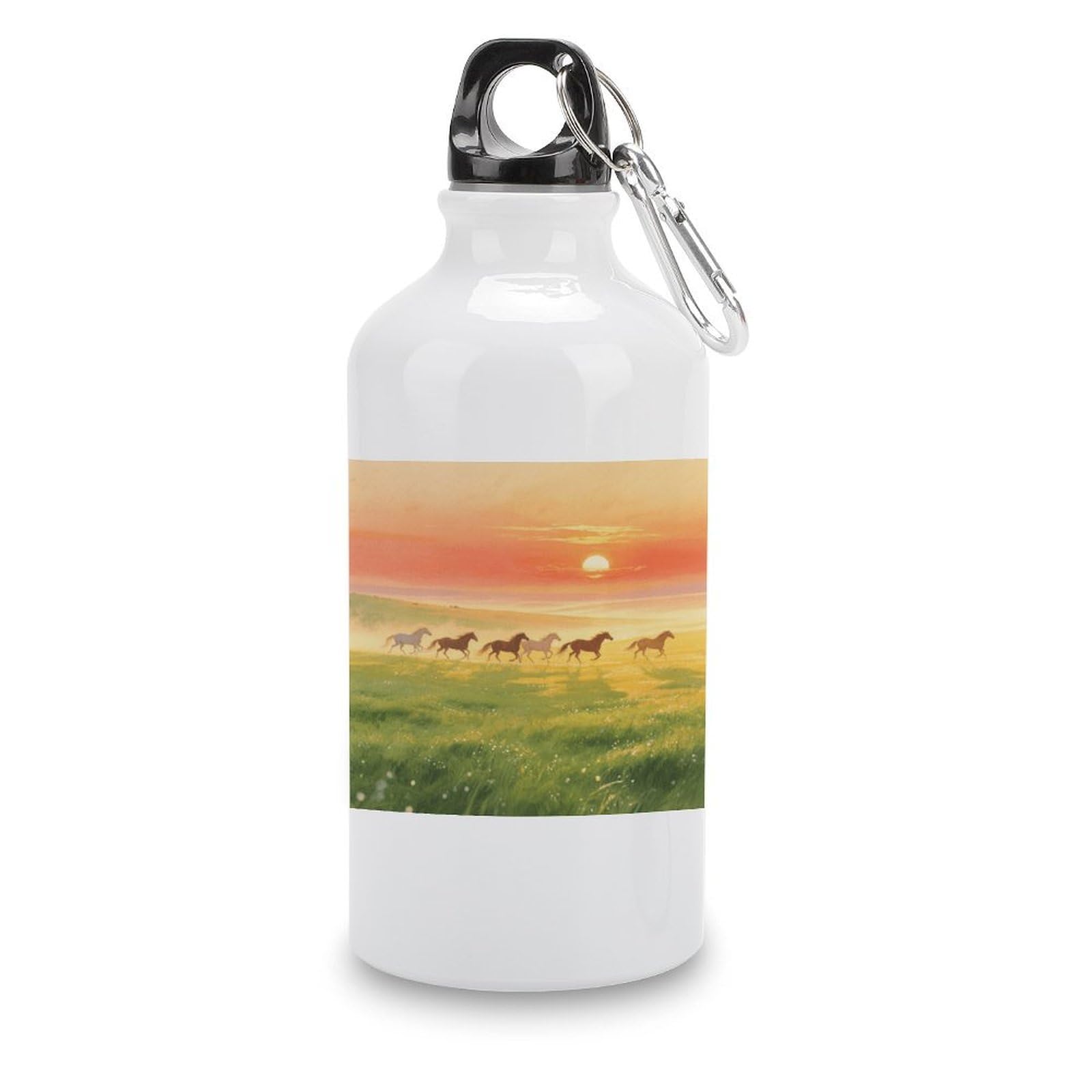 Fekiloot Style Grassland At Dawn Aluminum Water Bottle Travel Tumbler Reusable Lightweight Outdoor Sports Water Bottles For Gym Sports Camping Hiking Fishing400ml