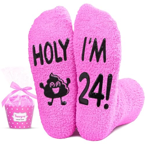 HAPPYPOP 24th Birthday Gifts Socks - 24 Year Old Female Socks Gifts
