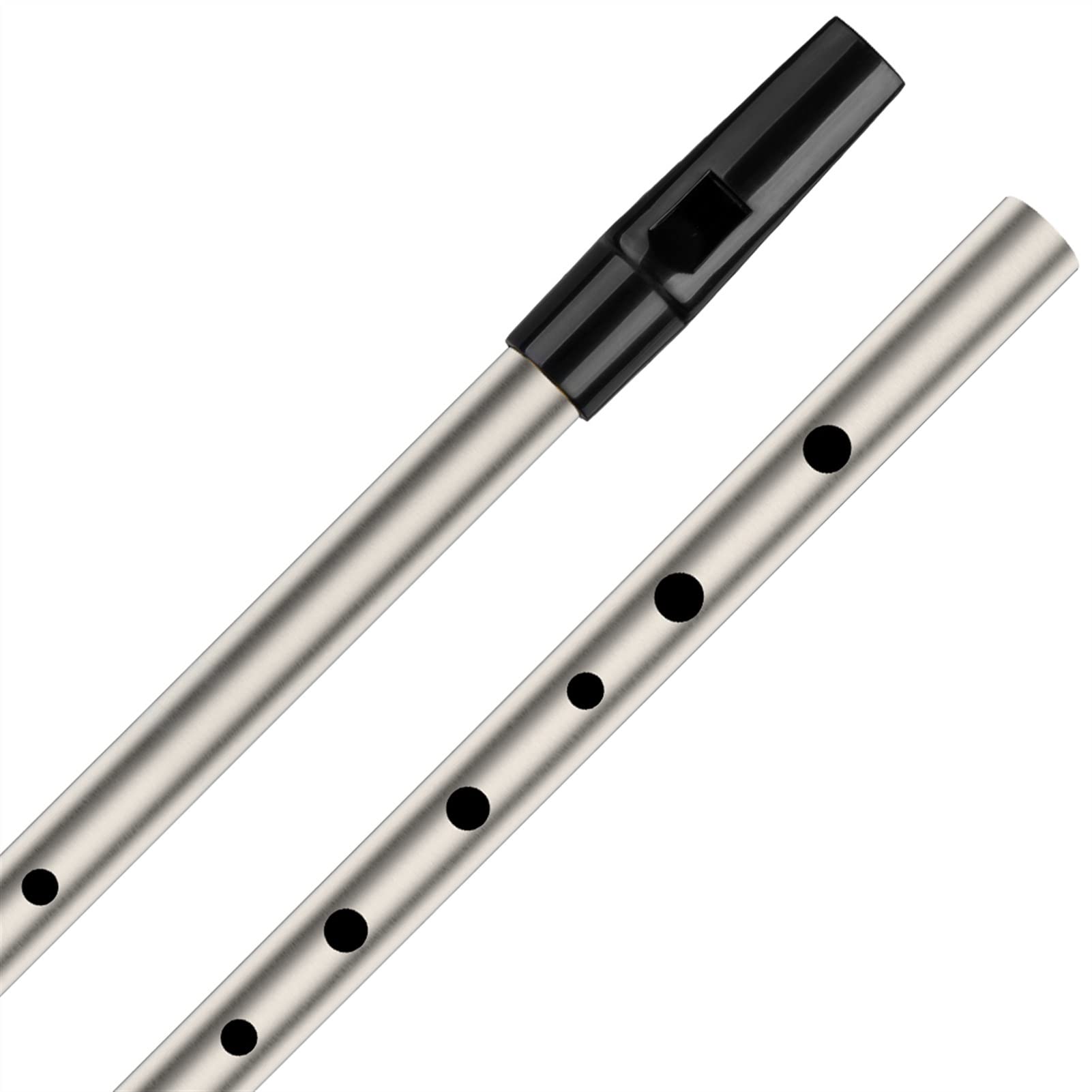 Querflöte Anfänger Messingrohr C-Taste & D-Taste Sechs-Loch-Pfeife (Color : C Key Silver)