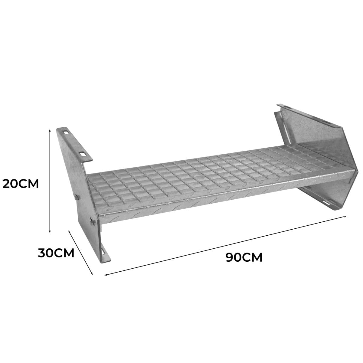 Scale in metallo aggiuntivo regolabile in altezza 90 cm Argento Acciaio zincato 2 gradini componibili Griglia resistente alle intemperie Spessore asta 5 mm Kit di fissaggio GRATUITO