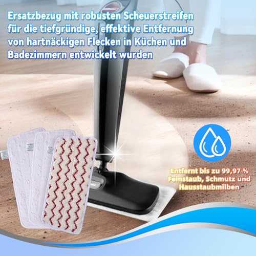 3 Stück für Vileda Dampfreiniger XXL Ersatzbezug, Mikrofaser Ersatzpads für Vileda Steam Plus XXL Dampfreiniger, Waschbar Ersatzbezüge für alle Böden