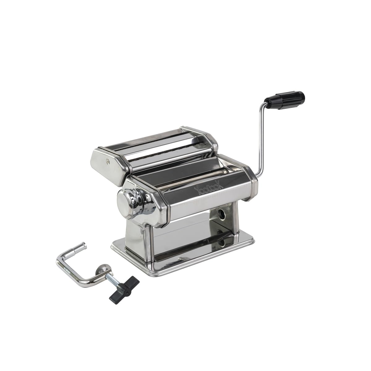 YOOCOOK - Machine à pâtes manuelle - Inox - 7 épaisseurs réglables, machine à pâtes en acier inoxydable avec rouleau et cutter, machine à pâtes à manivelle à la main pour spaghetti, lasagnes, etc.