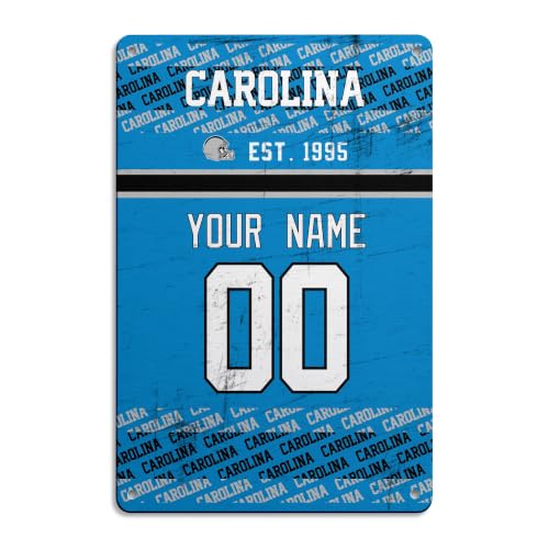Image of Carolina Metal Sign for Outside Custom Name and Number Gifts