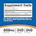 Nutricost N-Acetyl L-Cysteine (NAC) 600mg, 240 Vegetarian Capsules - Vegan, Non-GMO, Gluten Free