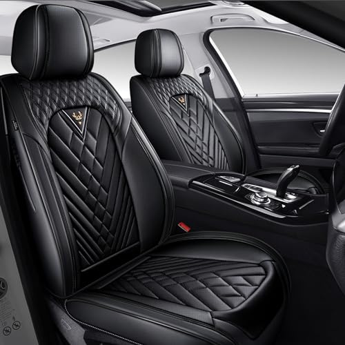 Image of Seat Covers for Ford Transit 150 /250 /350 Van 2015-2026, Front Seats Black