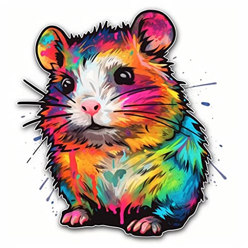 Image of Yoonek Graphics Hamster Vinyl Decal Sticker for Car, Laptop, Tumbler, More. #005613