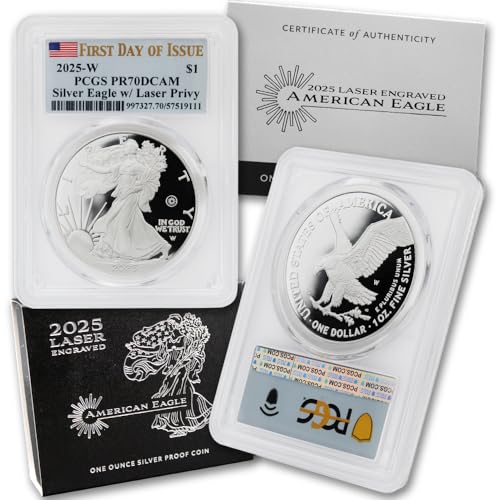 2025 W 1 oz American Silver Eagle Coin PR-70 Deep Cameo PCGS PR70DCAM