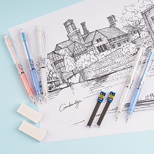 37Pcs Mechanical Pencil Set Includes 12Pcs Mechanical Pencils And 20Pcs Hb Lead Refills,4Pcs Erasers For Student Writing, Drawing, Sketching Come With 1 Plastic Box #TOP4