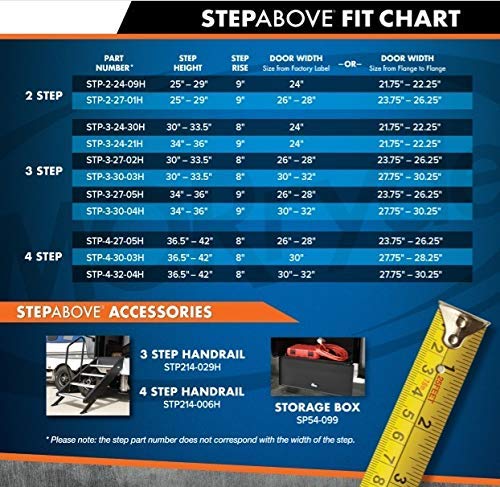 Morryde Stp-4-27-05H Stepabove 4-Step Rv Entry Folding Step, 26-28" Door Width #TOP2